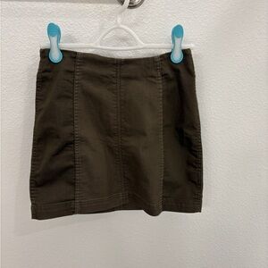 Free People Army Green Mini Pencil Skirt for Casual Wear